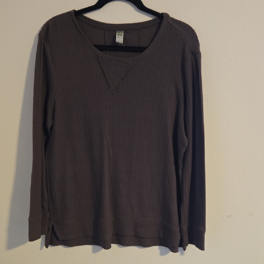 GreenTea Textured Brown Top